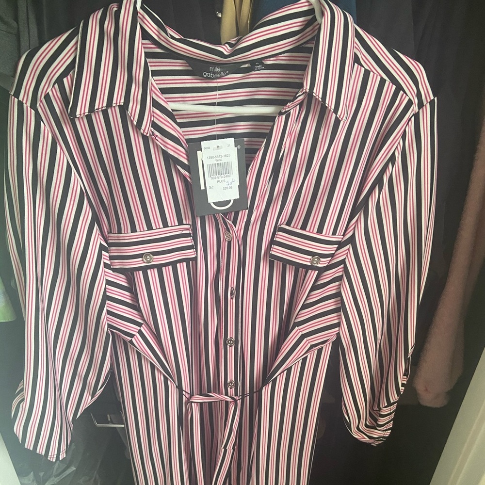 Stripped causal dress